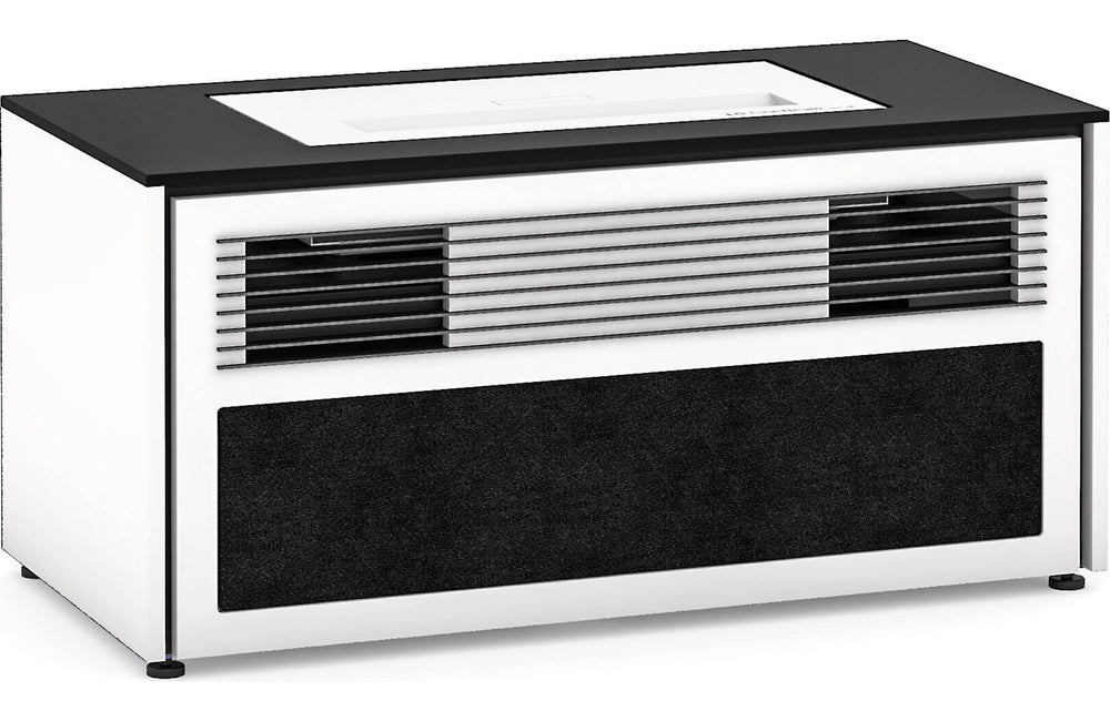 Salamander Siena 229S Custom Cabinet for LG HU85LA 4K Ultra Short Throw laser projector (Gloss White, Black Top)