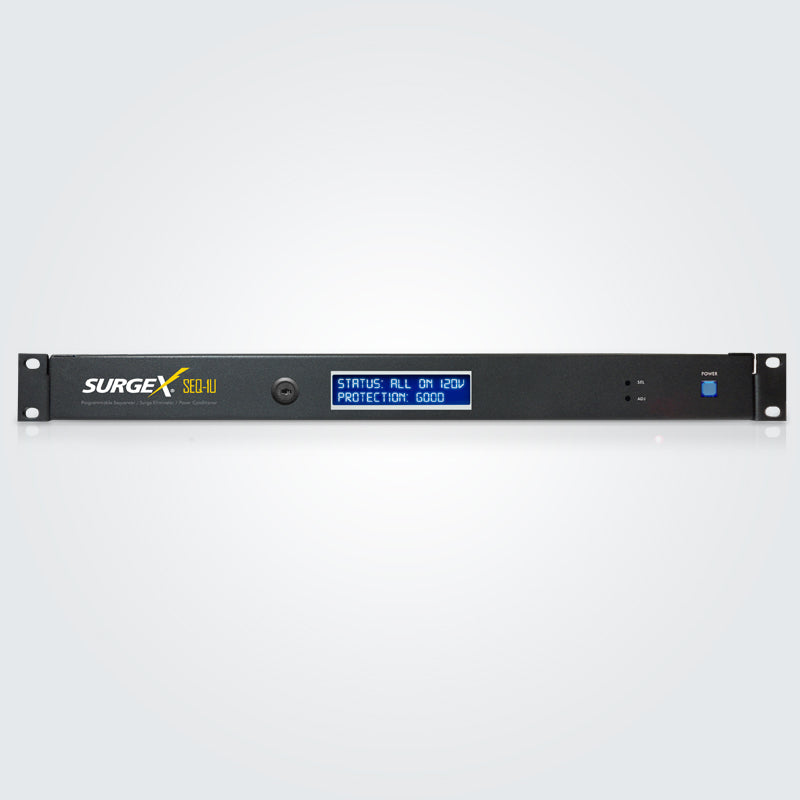 SurgeX SEQ-1U Programmable Sequencer Surge Eliminator - 1U, 120V-20A