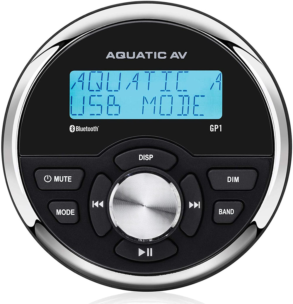 Aquatic AV GP1 Gauge Size Waterproof Marine Stereo