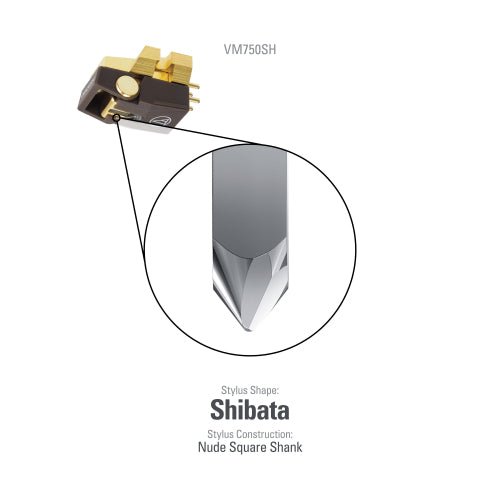 Audio-Technica VM750SH Dual Moving Magnet Shibata Stylus Stereo Turntable Cartridge