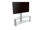 AVF Reflections - Jelly Bean 1200 Curved Pedestal TV Stand (SilverClear Glass)