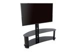 AVF Reflections - Jelly Bean 1200 Curved Pedestal TV Stand (BlackBlack Glass)