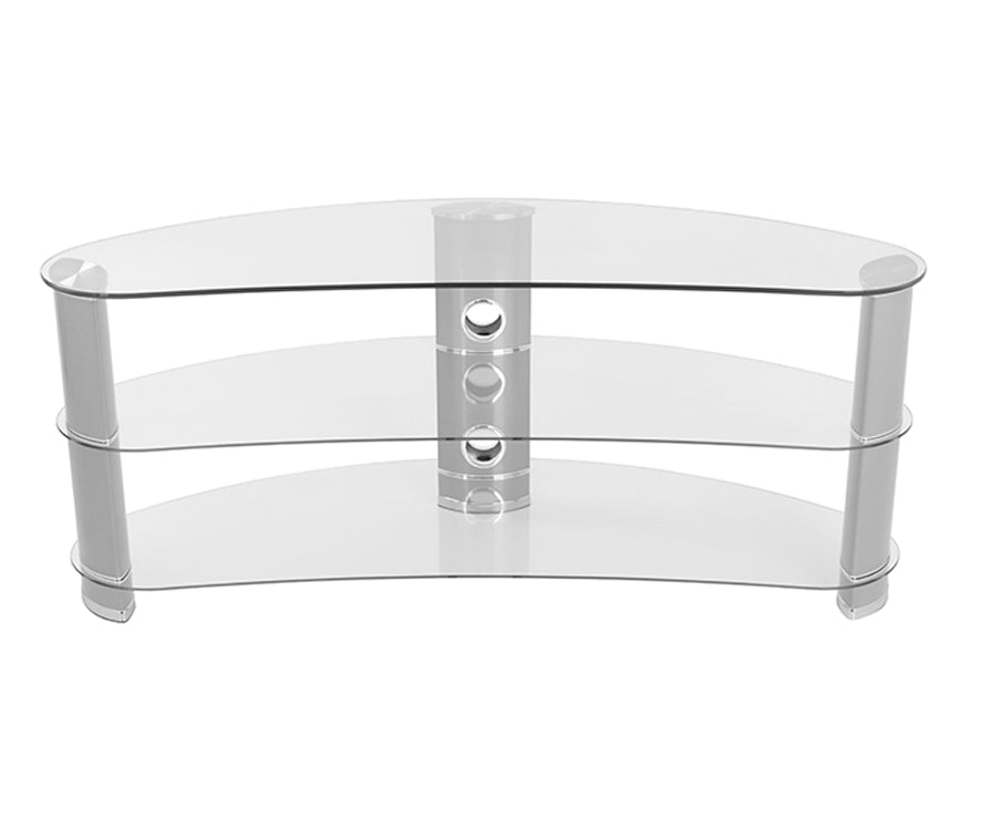AVF Reflections - Jelly Bean 1200 Curved TV Stand (SilverClear Glass)