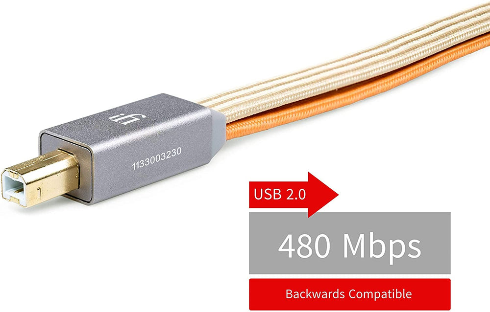 iFi Audio Gemini3.0 Dual Headed Audiophile USB 3.0 Cable (1.5m, USB 2.0 B)