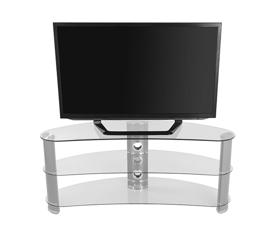 AVF Reflections - Jelly Bean 1200 Curved TV Stand (SilverClear Glass)