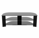 AVF FS1300VARBB-A Varano TV Stand with Glass Shelves for TVs up to 65-Inch, Black Legs and Black Glass