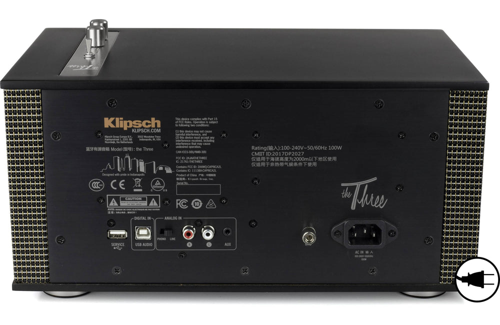 Klipsch The Three II Wireless powered speaker with Bluetoothand built-in phono preamp (Black Matte)