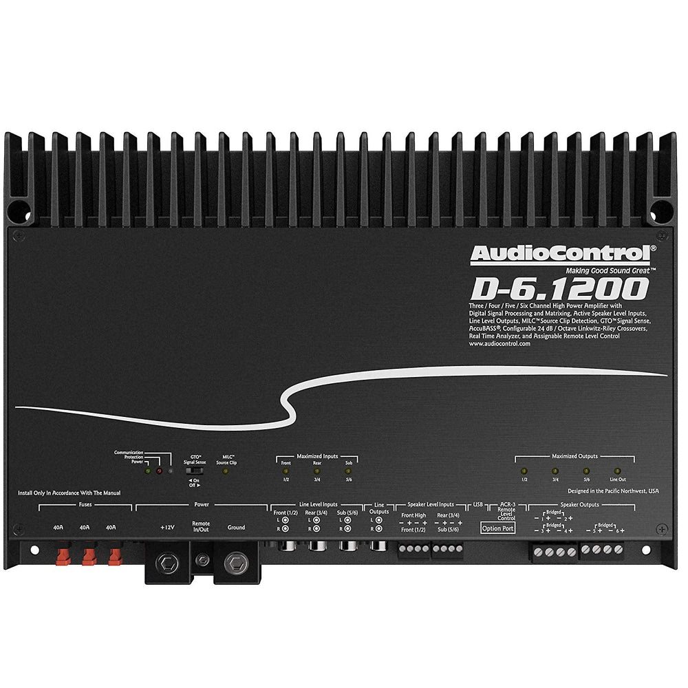 AudioControl D-6.1200 High Power 6-Channel DSP Matrix Amplifier wAccubass
