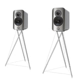 Concept 300 Bookshelf Speaker Pair with Stands Silver Ebony