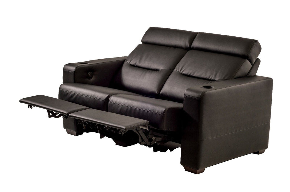 Salamander TC3 AV Basics Loveseat Motorized Recliner Home Theater Seating (Black Bonded Leather)