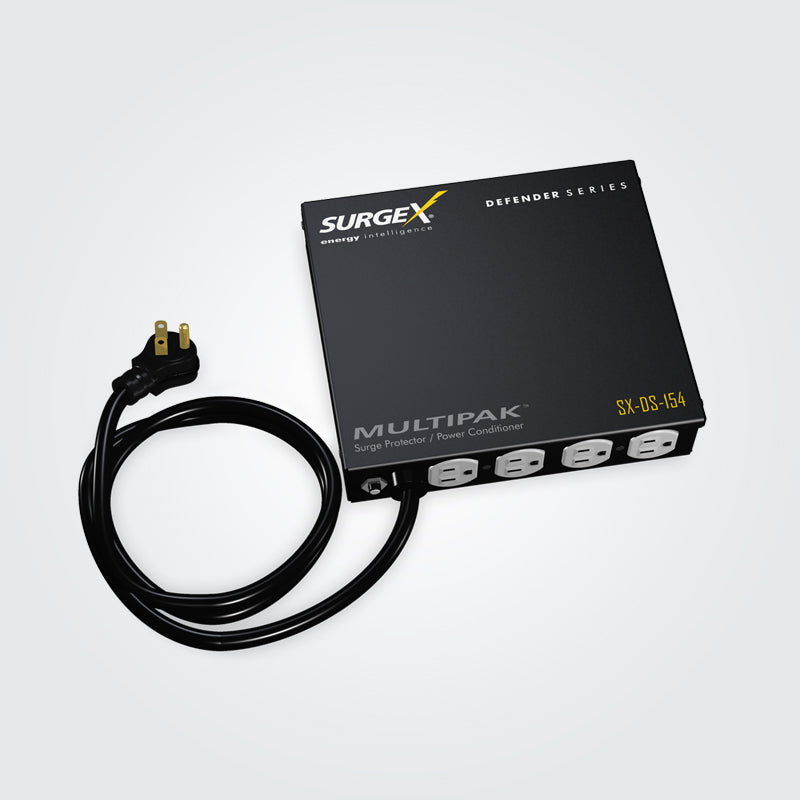 SurgeX Defender Series MultiPak SX-DS-154-120 Volt, 15 Amp Surge Protector, EMIRFI Noise Filter Digital Panel Displays