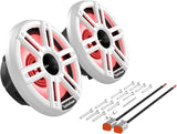Rockford M2-8H Color Optix 8 2-Way Coaxial LED Marine Speakers – White (Pair)